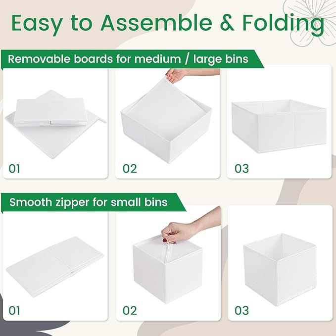 Criusia 16 Pack Underwear Drawer Organizer, Drawer Organizer Clothes, Foldable Cloth Storage Box Closet Dresser Drawer Divide
