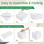 Criusia 16 Pack Underwear Drawer Organizer, Drawer Organizer Clothes, Foldable Cloth Storage Box Closet Dresser Drawer Divide