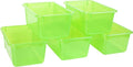 Storex Small Cubby Bin, 12.2 x 7.8 x 5.1 Inches, Candy Green, 5-Pack (62477U05C)