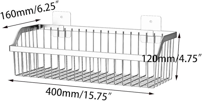 SUS304 Stainless Steel Mesh Basket, Large Wire Storage Organizer Basket, Multi-function Hanging Baskets for Kitchen Bathroom,