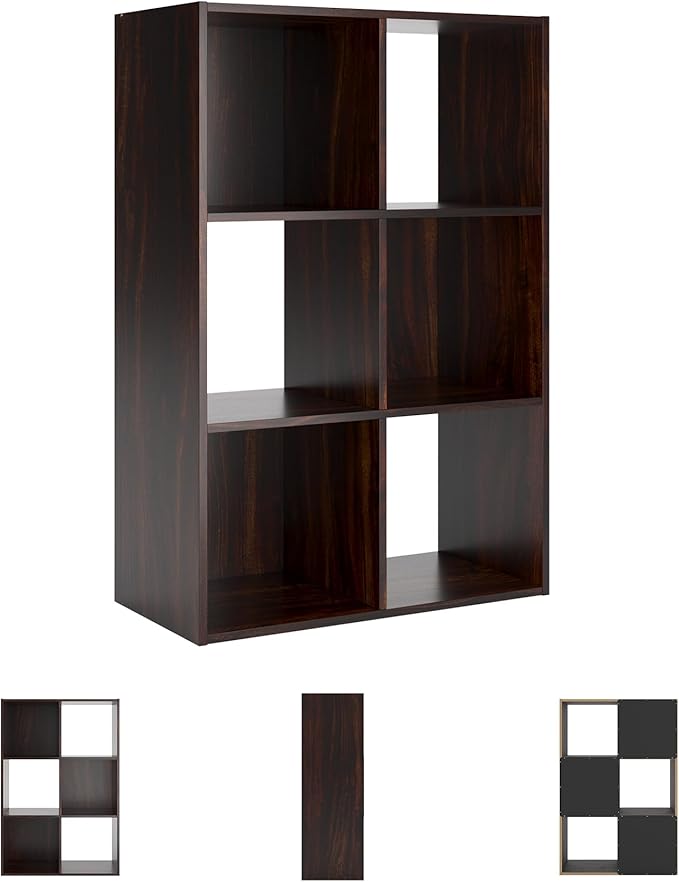 Signature Design by Ashley Glosmount 6 Cube Storage Organizer or Bookcase, Cherry & Light Brown