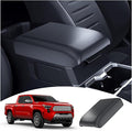 for 2024~2026 Toyota Tacoma (4th Gen Tacoma) 2-in-1 Silicone Center Console Armrest Cover& Armrest Hidden Privacy Tray - [OEM Design& Friendly Liquid Silicone Rubber] - Thin Black