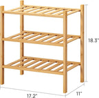 viewcare Small Shoe Rack, 3-Tier Shoe Rack for Entryway, Bamboo Wood Shoe Shelf for Closet & Hallway, Long 17.2IN | Beautiful