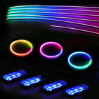 Acrylic Interior Car LED Strip Lights, Dreamcolor 10-in-1 Car Ambient Lighting Kit, with APP Control, 622 LED Fiber Optic Strip Lights for Cars, Supports Neon Sync with Music DIY Mode