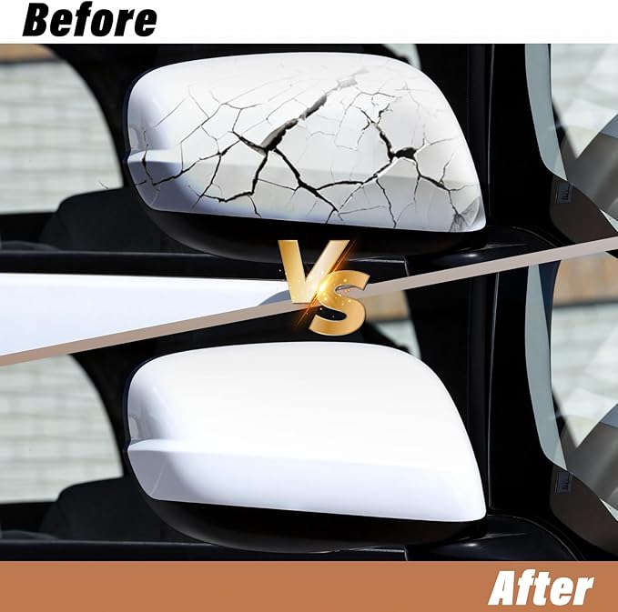 OWITAI Compatible with Honda Fit/Jazz Right Passenger Side Mirror Cap Cover 2009 2010 2011 2012 2013, White Door Rearview Mirror Cover Replacement Without Turn Signal Light for Fit/Jazz