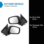 TRQ 2 Piece Driver and Passenger Side Mirror Assembly Set Manual Adjustment Non-Heated No Memory Textured Compatible with 200