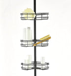 Utopia Alley Rust-Resistant Shower Tension Pole Caddy, 4 Shelves (Matt Black)
