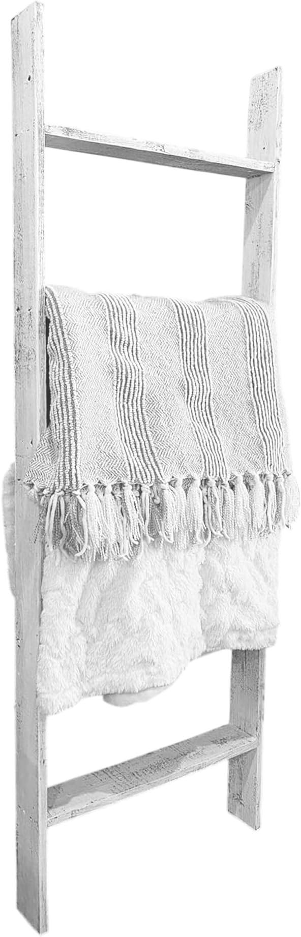 BARNWOODUSA Throw Blanket Ladder – Fully Assembled Reclaimed Wood – Rustic Decorative Ladder for Towels, Quilts, & More – Per