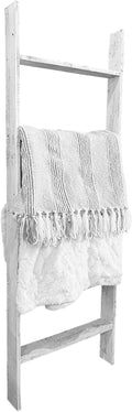 BARNWOODUSA Throw Blanket Ladder – Fully Assembled Reclaimed Wood – Rustic Decorative Ladder for Towels, Quilts, & More – Per