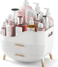 Pajiriona Makeup Organizer with Drawers,Skincare Organizer for Vanity,Storage Box with Handle,Large Cosmetic Display case for