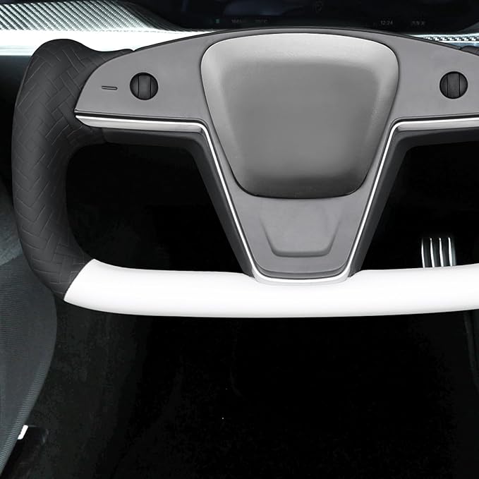 MEWANT Hand Stitched Tesla Model S Yoke Steering Wheel Cover Wrap for Tesla Model S 2021-2023 / Model X 2021-2023 Tesla Yoke Steering Wheel Accessories