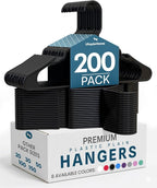 Utopia Home Plastic Hangers 200 Pack - Perfect Space Saving Clothes Hanger - Durable and Strong - Perfect Closet Organizers w