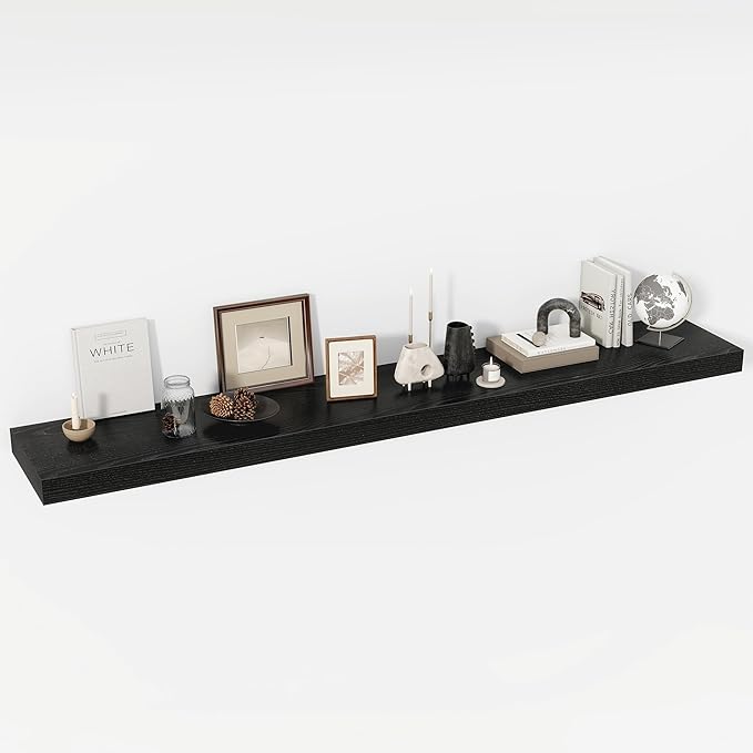 72 Inch Floating Shelves, 12" Deep Floating Shelf Wall Mounted, 72" Wall Shelves, Rustic Deep Bookshelf, Extra Deeper & Thick