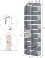 Univivi Over the Door Organizer, 6 Tiers Behind Door Storage with Clear Deep Pockets Hanging Organizer for Closet, Bedroom, N