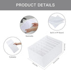 Qozary 4 Pack Drawer Organizers for Clothing, 8 Grids Foldable Closet Organizers and Storage Bins for Bedroom, Dresser Organi