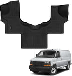 Auxko All Weather Floor Mats for 2015-2026 Chevrolet Express & GMC Savana 1500/2500/3500/4500 TPE Rubber Liners Accessory for Chevrolet Express/GMC Savana 2015-2026 Odorless Anti-Slip Mats Black