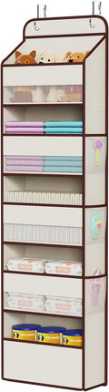 Univivi 1 Pack Over The Door Organizer, Non-Tilting Over The Door Organizer Hanging Door Storage With 5 Large Compartments 6 