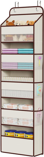Univivi 1 Pack Over The Door Organizer, Non-Tilting Over The Door Organizer Hanging Door Storage With 5 Large Compartments 6 