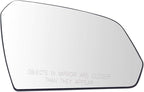 TRQ Passenger Side Mirror Glass Heated Snap-On Compatible with 2015-2019 Hyundai Sonata HY1325104