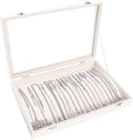 Coward 20 Hooks Necklace Organizer Jewelry Box, Dustproof Necklace Display Holder Case, Beige Velvet Necklace Display Tray Ca