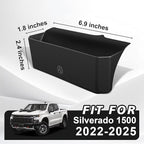 Muslogy Center Console Side Organizer Compatible with 2022-2025 2026 Chevy Silverado 1500 & GMC Sierra 1500 Accessories Middle Console Shifter Storage Box Left & Right Phone Pocket with Anti-Slip Mats
