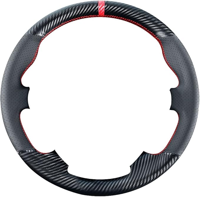 DIY Stitching Carbon Fiber Steering Wheel Cover for Ford Focus 2012 2013 2014 2015 2016 2017 / Ford Escape SUV 2013-2016 / Ford C-Max 15 inches Leather Interior Accessories