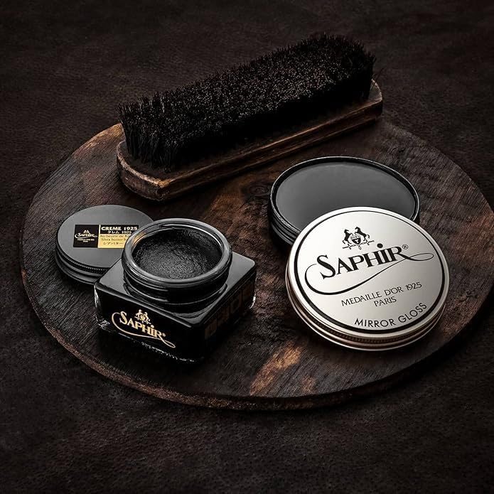 Saphir Medaille d'Or Pommadier Cream 75ml – Natural Cream Leather Shoe Polish, Leather Conditioner for Boots, Handbags