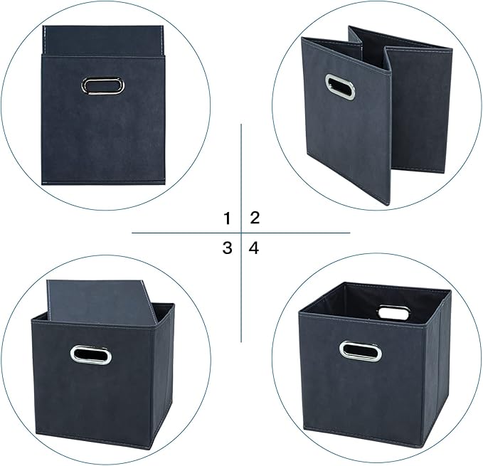 STOREONE Fabric Storage Bins Cubes Baskets Containers-(11X11X11) with Dual Handles Cube Storage Organizer Bins for Shelf Clos