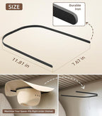 4 Pack Cowboy Hat Rack for Wall, Metal Cowboy Hat Holder Wall Mounted, Hat Hanger for Wide Brim, Fedora, Baseball Caps, Rusti