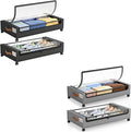 LAMU Under Bed Storage with Wheels 2 Pack, Under Bed Storage Containers with Clear Lid & PU Leather Handle, 6.7 Inches Height