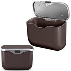 Car Trash Can with Lid, Leakproof Auto Garbage Bin, Waterproof Car Trash Bag Holder with PU Leather Top for Back of Seat/Door, Fit for SUVs, Sedans, Trucks Brown