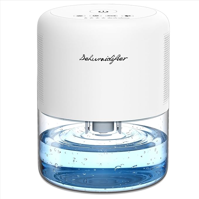 Dehumidifier for Home Small Quiet Dehumidifiers for 44OZ Water Tank Auto Defrost and Shutoff 10 Colors Light 4 Timer Options