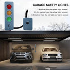 Garage Parking Sensor Garage Parking Aid,Wall Mounted Three Colors Traffic LED Light Flashing, Alarm Signal, Garage Safe Light, Auto Parking System for Car Stop Indicator