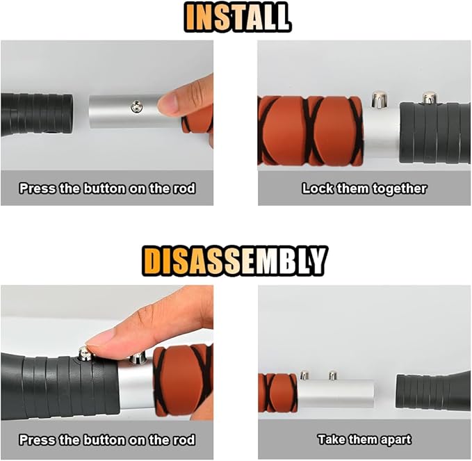 27" Snow Brush and Ice Scrapers for Car Windshield and Window, Detachable Winter Snow Remover Ice Shovel Tool with Ergonomic Foam Grip & No Scratch Bristles, Car Accessories for Truck SUV (Orange)