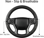 Leather Steering Wheel Cover for Chevy Silverado 1500 2500 3500, for GMC Sierra 1500 2500 3500, for Toyota RAV4 Corolla Camry