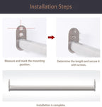 Wardrobe Rail Closet Rods for Hanging Clothes Adjustable Length, Closet Extender Hanging Tube Heavy Duty, for Shower Curtain 
