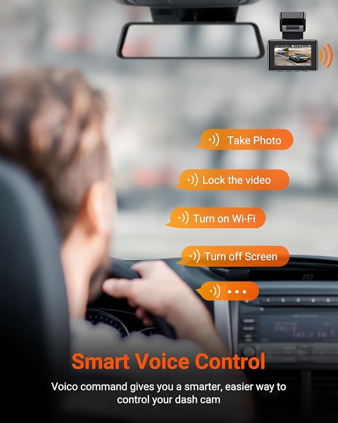 Vantrue E2 Dash Cam Front and Rear, 2.7K Upgrade Rear Cam, Dual STARVIS, 2.7K + 2.7K Dash Camera for Cars, Voice Control, WiF