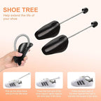 UPSTORE 4 Pairs Black Mens Plastic Adjustable Adult Shoe Tree Stretcher Boots Holder Shaper Support Practical Portable Shoe S
