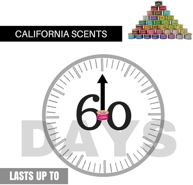 California Scents Spillproof Organic Air Freshener, Malibu Melon, 1.5 Ounce Canister (Pack of 18)