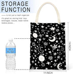 IRADA Car Trash Bag Hanging No Snap Small Garbage Bag for Car Back Seat Cute Printed One-Handed Strap Trash Bags Car Accessories-Moon and Star Black Car Trash Bags