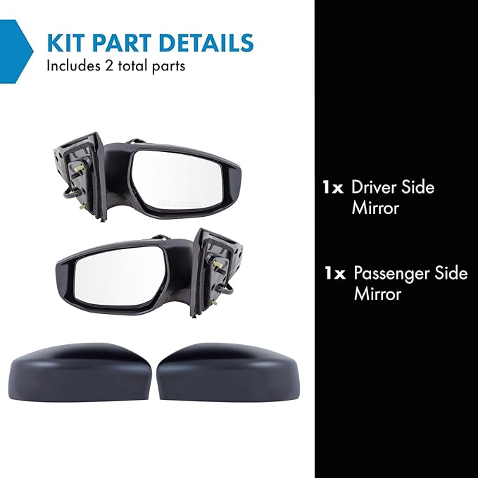 TRQ Driver & Passenger Side Power Heated Mirror Set Paint to Match Compatible with 2013-2019 Nissan Sentra NI1320262 NI132028