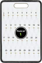 MICRO TEC Masonite Key Holder Wall Mount with 32 Spring-Lock Hooks 13-1/2" × 20" – Wall Mounted Key Organizer Board with Meta
