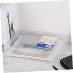 Transparent A4 File Box Plastic Document Organizer Lightweight Storage Folder for Office Home Paper Filing 12.59X9.25X2.51 In