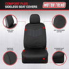 Motor Trend Super Sport Gray Faux Leather Seat Covers, Front Seats – Modern Two-Tone Design, Easy to Install Seat Protectors,