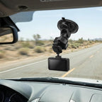 Universal Car Dash Cam Mount - Vacuum Suction Cup Holder with 4 Interchangeable Heads for GPS Navigation and Dashboard Recorder(Buckle w/Card Slot)