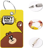 Funny Animal Luggage Tags Suitcases -Silicone Travel Bag Tags with Privacy Cover&Steel Loops - Unique Cute ID Labels for Wome
