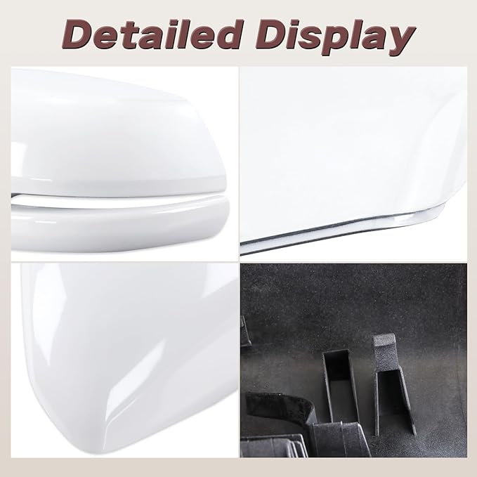 Left and Right Side Mirror Cap Covers With Trun Signal Compatible With 2017-2022 Honda CR-V CRV,2016-2022 Honda HRV HR-V Side Outer Rearview Wing Mirror Cap White Replace#76201-T1W-A01(2PC)