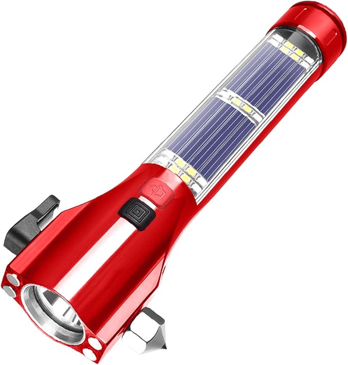 Car Glass Breaker Hammer with Flashlight, Multi-Function Rechargeable Emergency Escape tools with Window Breaker and Seatbelt