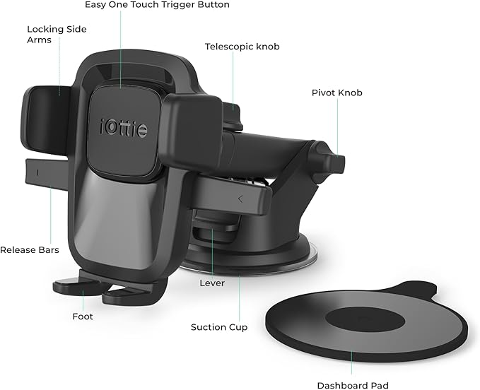 iOttie Easy One Touch Classic Dash & Windshield Universal Car Mount Phone Holder Desk Stand for iPhone, Samsung, LG, Moto and other Smartphones