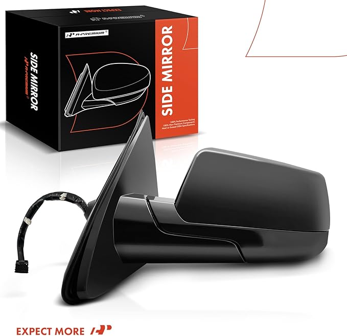 A-Premium Driver Side Power Door Mirror - Compatible with 2015-2020 Chevrolet Tahoe Suburban GMC Yukon XL - Heated Power Folding Black Outside Rear View Mirror w/Turn Signal and Blind Spot Detection